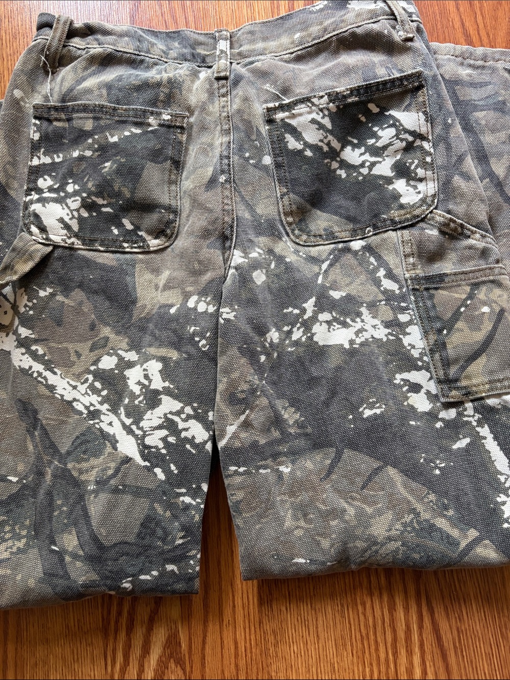 RSQ Olive Gray Camo Jeans with White Paint Accents - Picture 6 of 8